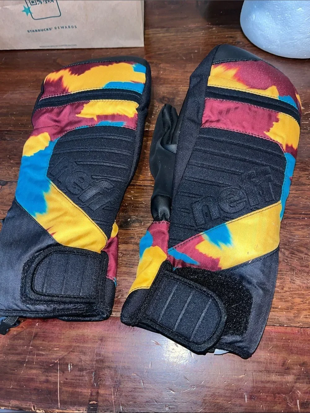 New Neff TieDye Tie Dye Winter Ski Snowboard Kids Youth Mittens osfa